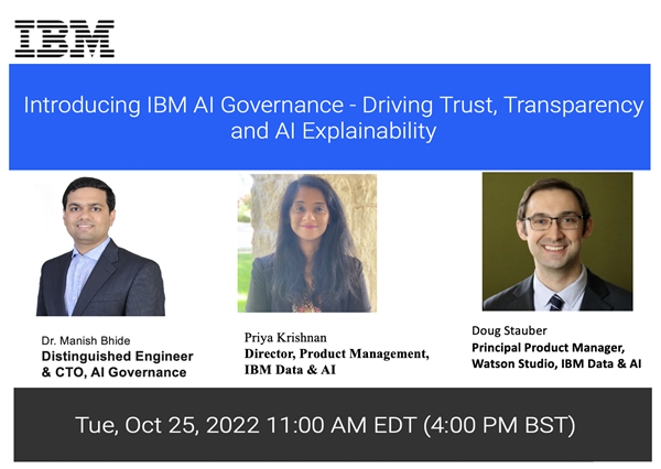 Introducing IBM AI Governance - Driving Trust, Transparency and AI Explainability